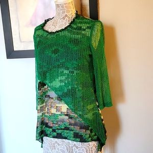 Adore green sheer top